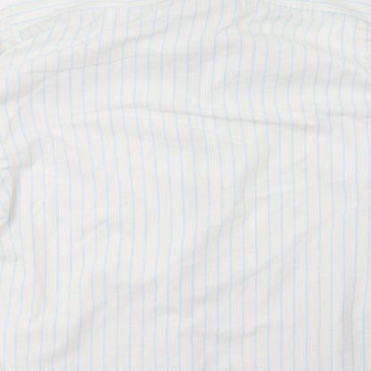 Preworn Mens White Striped   Polo Size 16.5