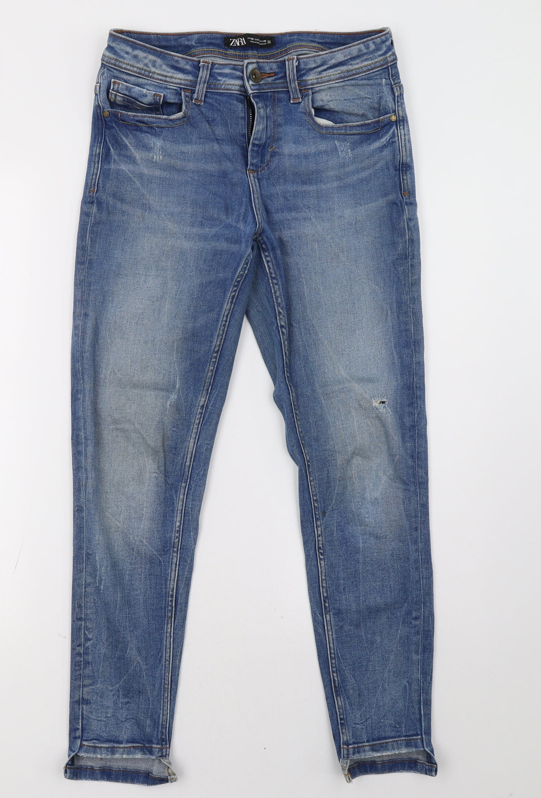 Zara Womens Blue  Denim Straight Jeans Size 28 L29 in