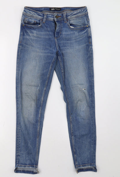 Zara Womens Blue  Denim Straight Jeans Size 28 L29 in
