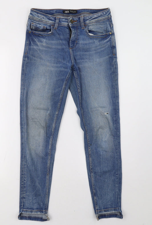 Zara Womens Blue  Denim Straight Jeans Size 28 L29 in