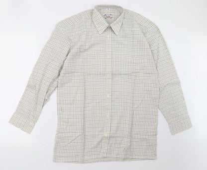 poach Mens Beige Check   Polo Size M