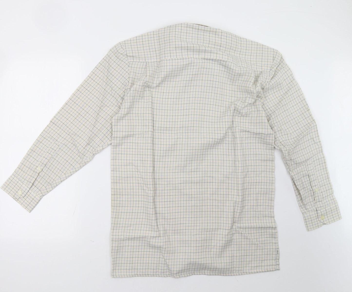 poach Mens Beige Check   Polo Size M