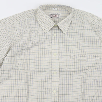 poach Mens Beige Check   Polo Size M