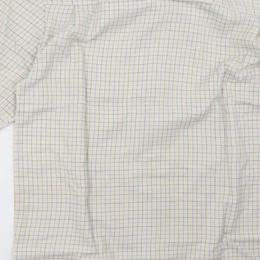 poach Mens Beige Check   Polo Size M