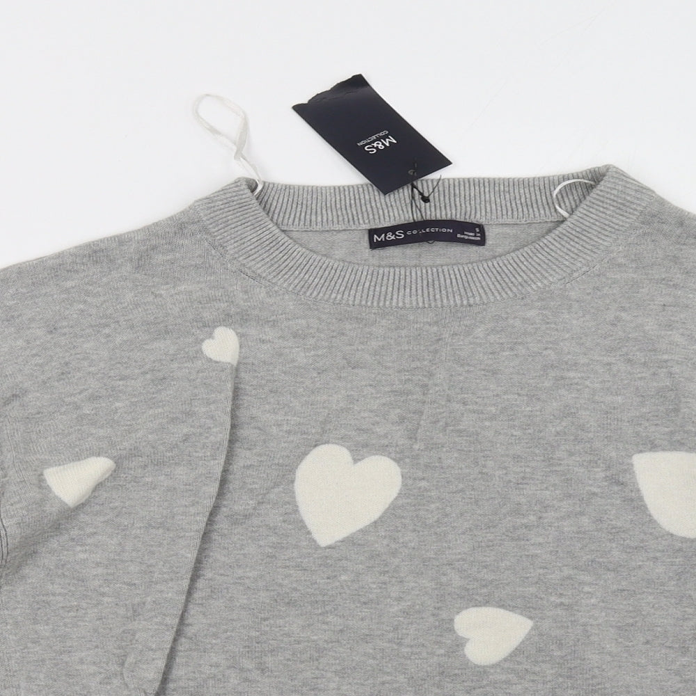 Womens UK Size S marks and Grey Pullover Sweatshirt