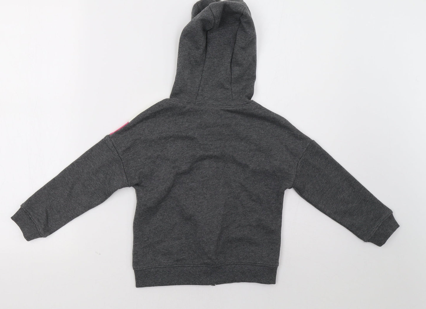 Sainsburys Girls Grey Striped  Full Zip Sweatshirt Size 5 Years
