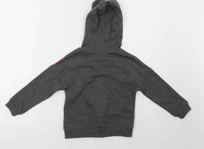 Sainsburys Girls Grey Striped  Full Zip Sweatshirt Size 5 Years