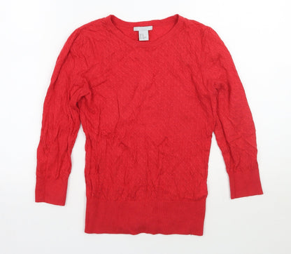 Womens UK Size XS H&M Red Pullover Jumper