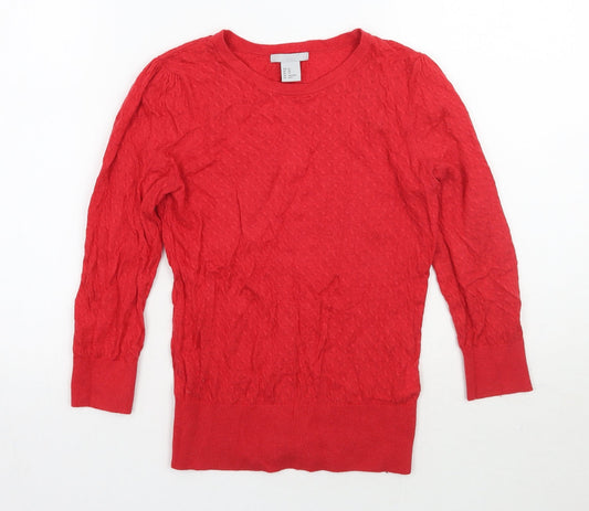Womens UK Size XS H&M Red Pullover Jumper