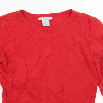 Womens UK Size XS H&M Red Pullover Jumper