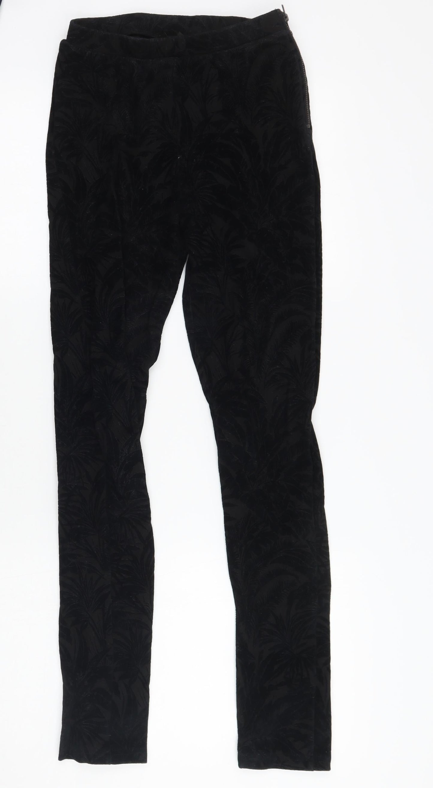 Womens UK Size 8 Topshop Regular Fit  Black Trousers