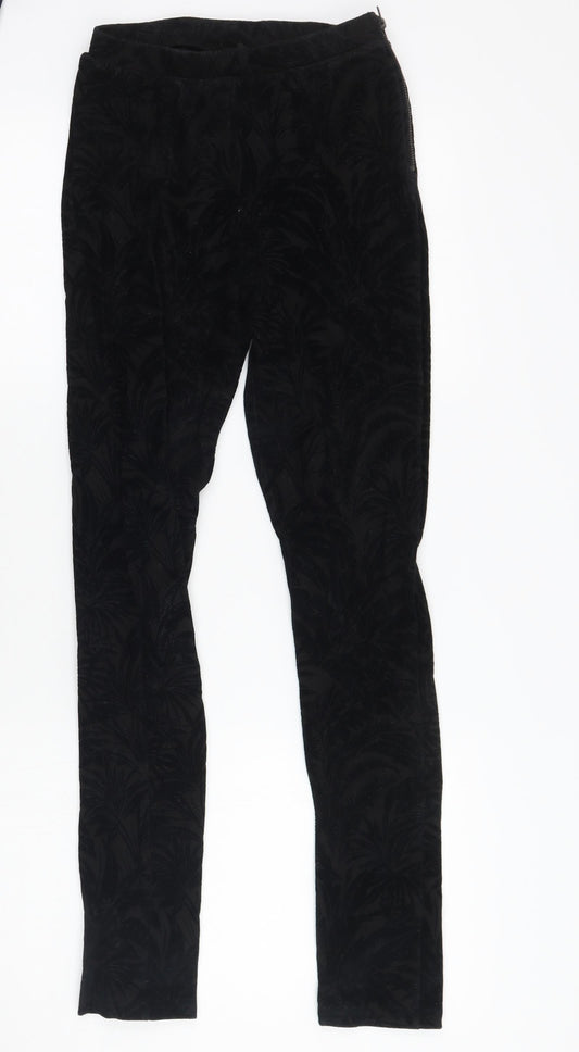 Womens UK Size 8 Topshop Regular Fit  Black Trousers