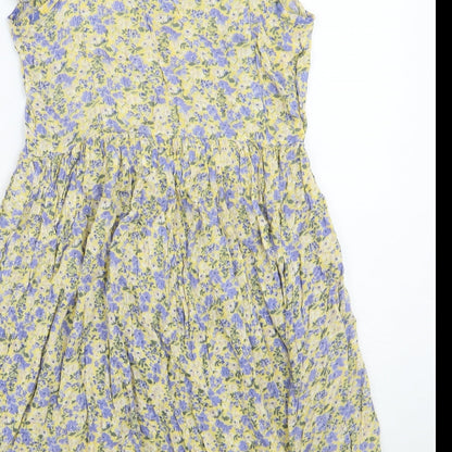 Newlook Womens Yellow Floral  A-Line  Size 6