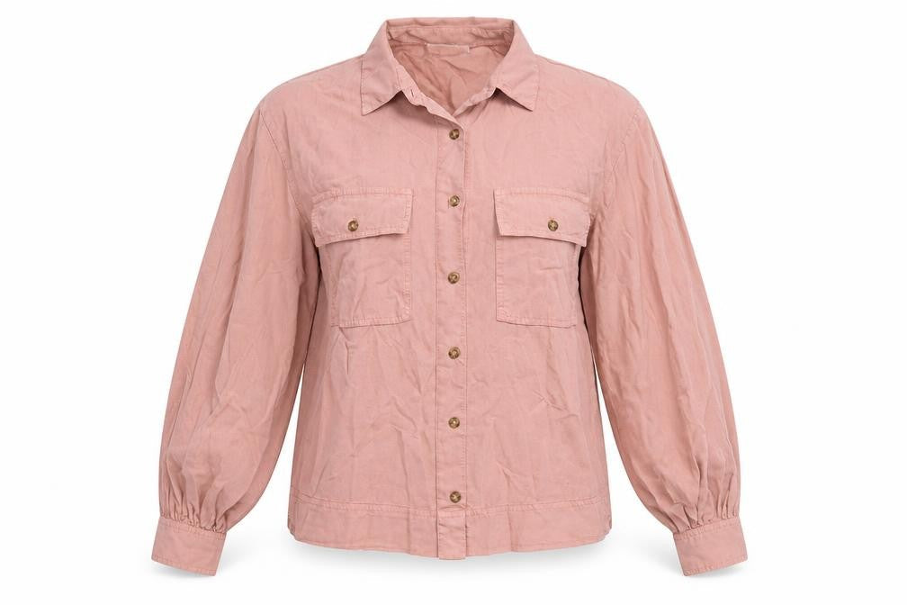 Womens UK Size 8 Topshop Pink Basic Button-Up