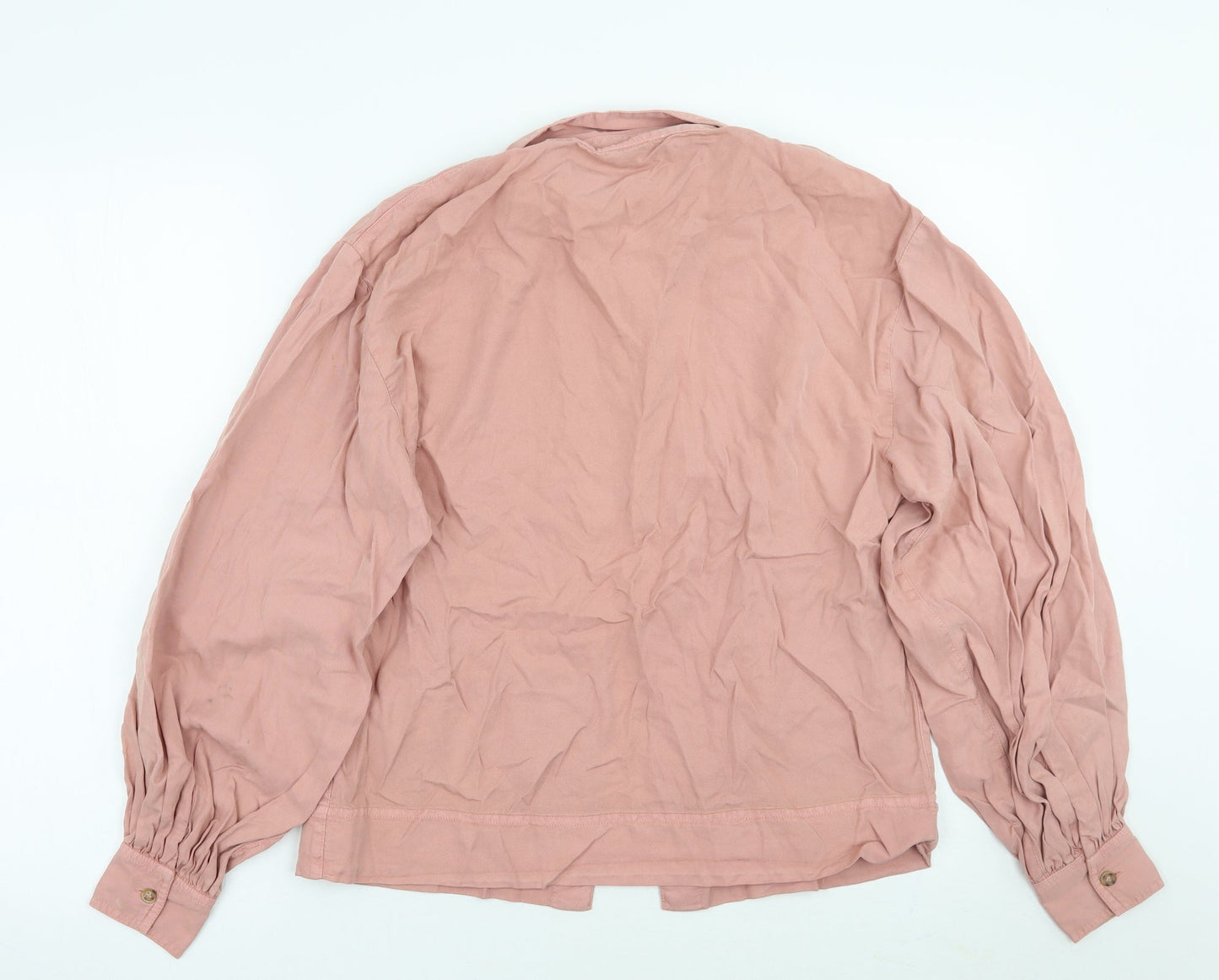Womens UK Size 8 Topshop Pink Basic Button-Up