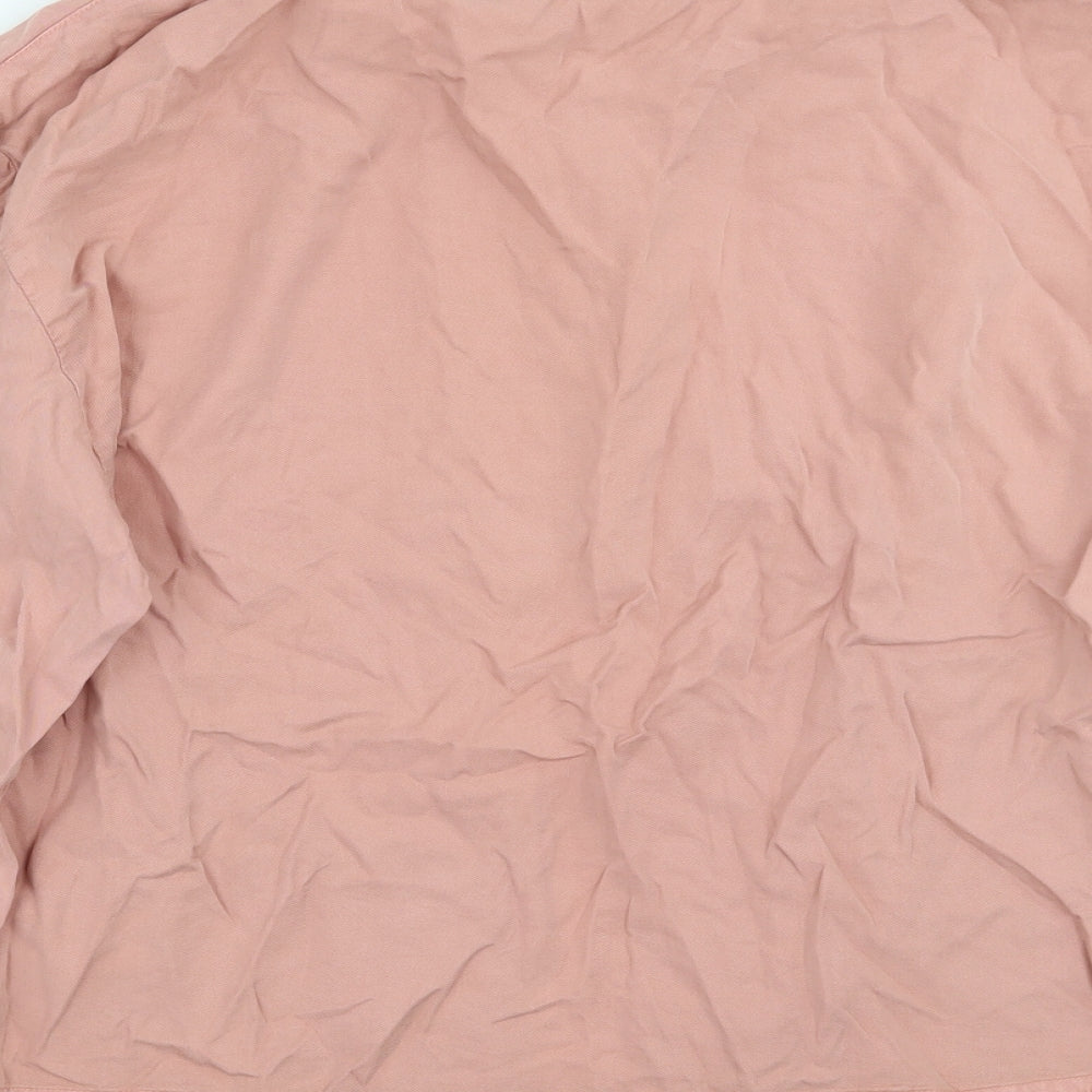 Womens UK Size 8 Topshop Pink Basic Button-Up