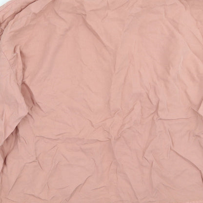 Womens UK Size 8 Topshop Pink Basic Button-Up