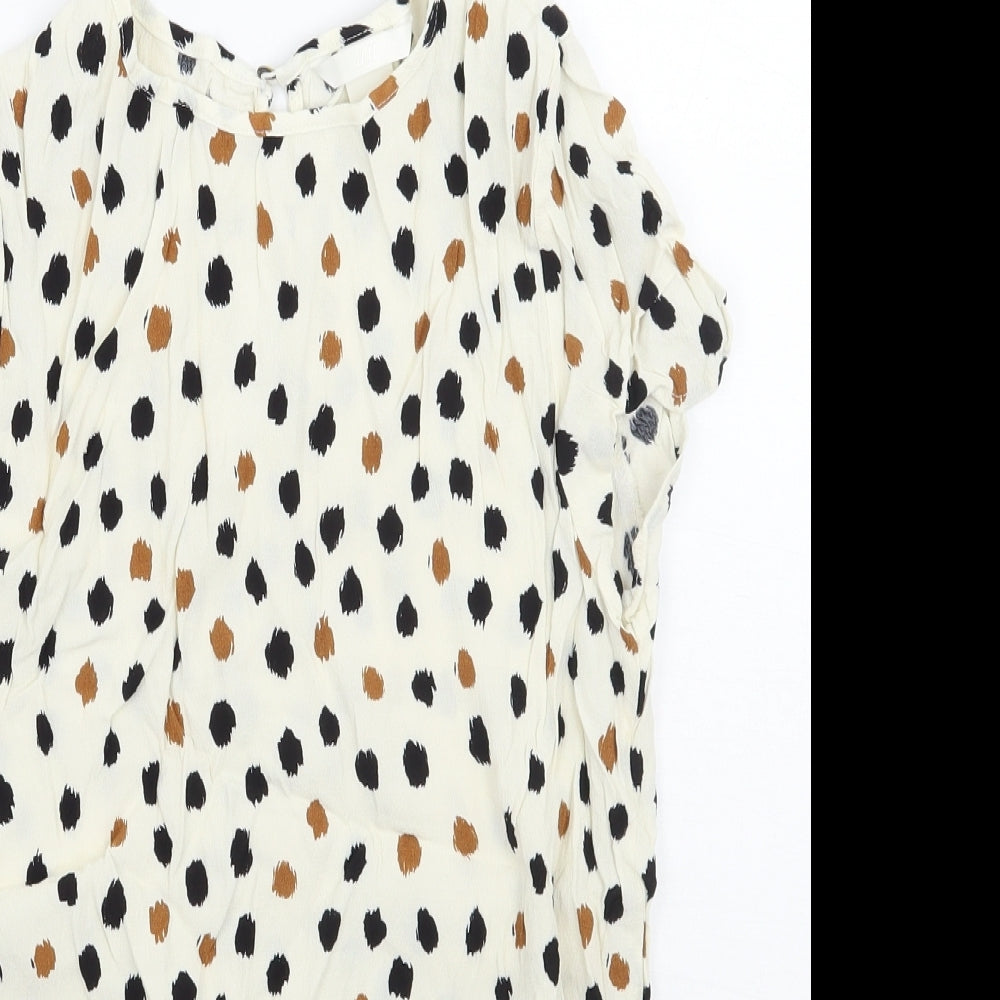 Womens UK Size 4 H&M Beige Basic Blouse