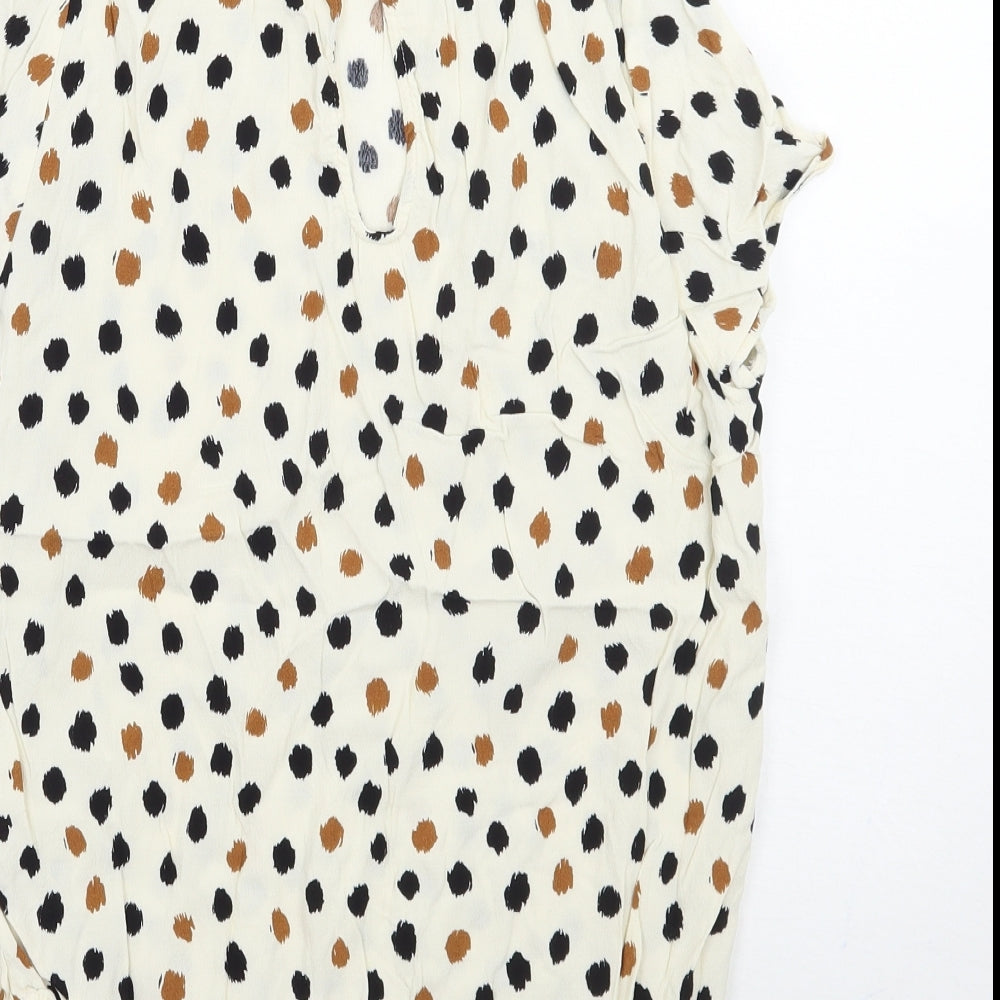 Womens UK Size 4 H&M Beige Basic Blouse
