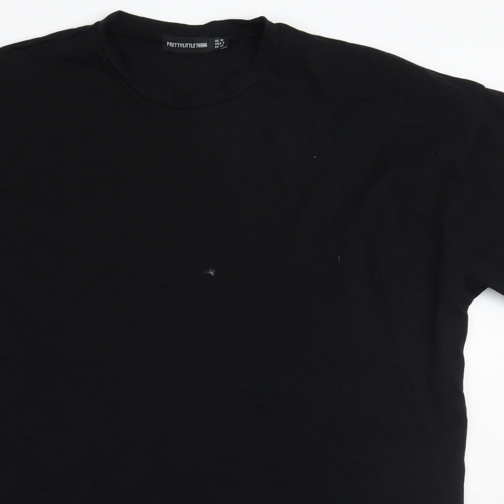 Womens UK Size 12 PRETTYLITTLETHING Black Basic T-Shirt