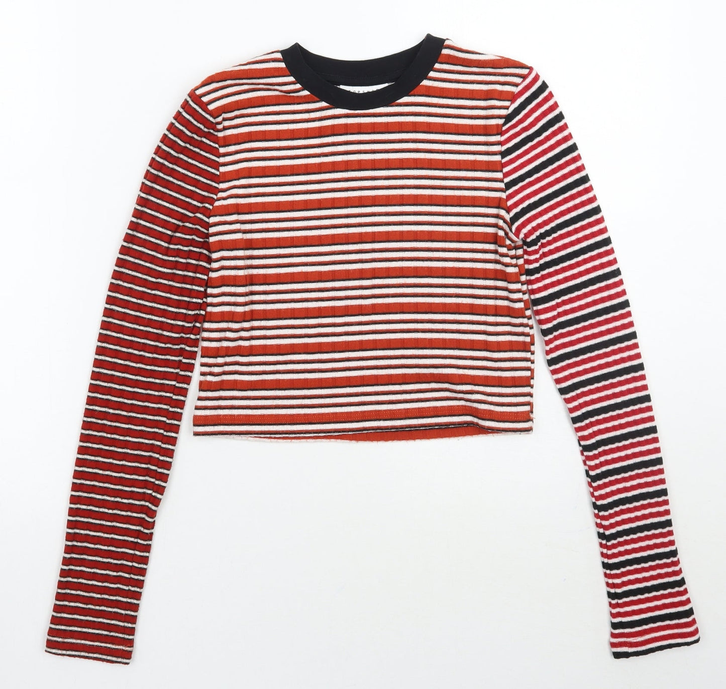 Womens UK Size 6 Topshop Red Basic T-Shirt