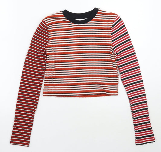 Womens UK Size 6 Topshop Red Basic T-Shirt