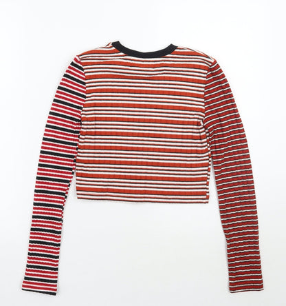 Womens UK Size 6 Topshop Red Basic T-Shirt