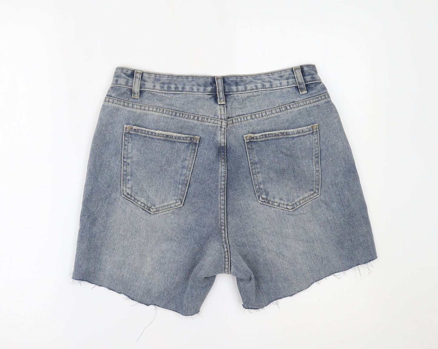 I SAW IT FIRST Womens Blue  Denim Cut-Off Shorts Size 12