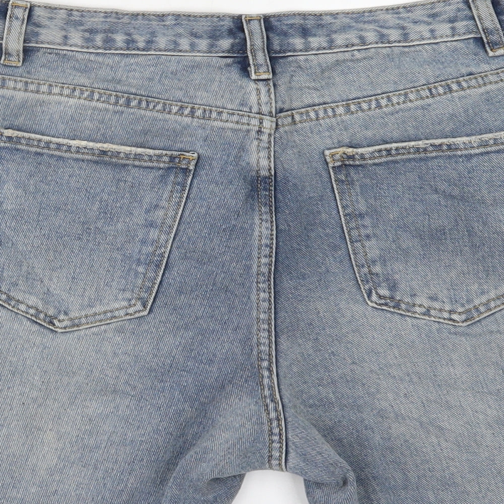 I SAW IT FIRST Womens Blue  Denim Cut-Off Shorts Size 12