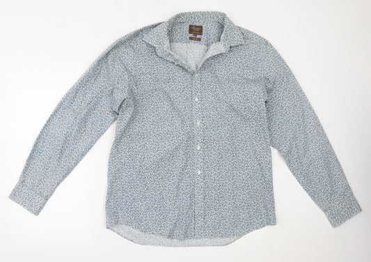 Mens UK Size 16.5 Heritage Blue  Button-Up Long Sleeve Casual Shirt