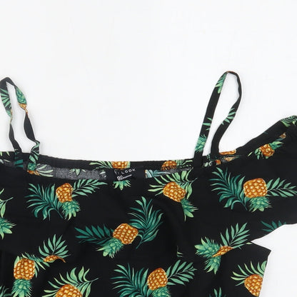 New Look Girls Black   Cropped Blouse Size 12 Years