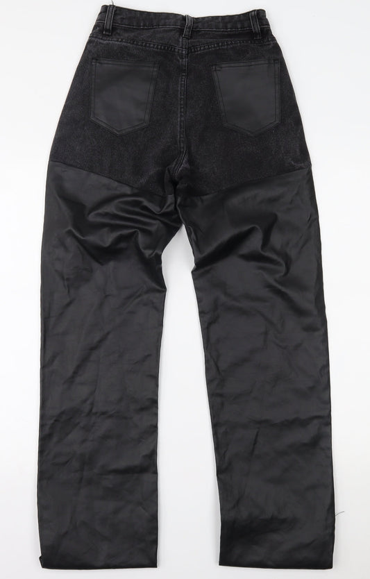 Misspap Womens Black  Denim Straight Jeans Size 6 L34 in