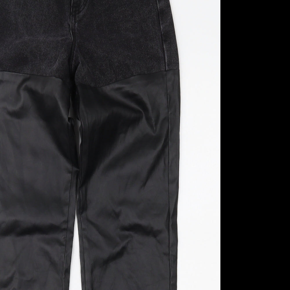 Misspap Womens Black  Denim Straight Jeans Size 6 L34 in