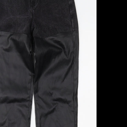 Misspap Womens Black  Denim Straight Jeans Size 6 L34 in