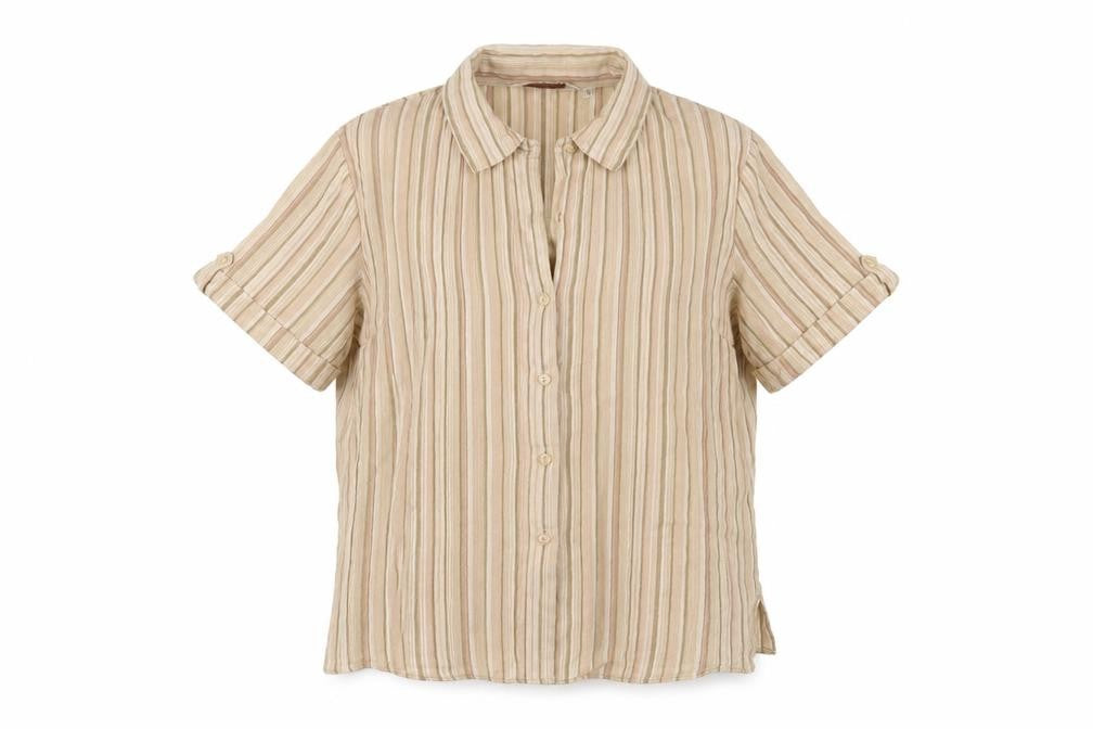 Womens UK Size 16 EWM Beige Basic Button-Up