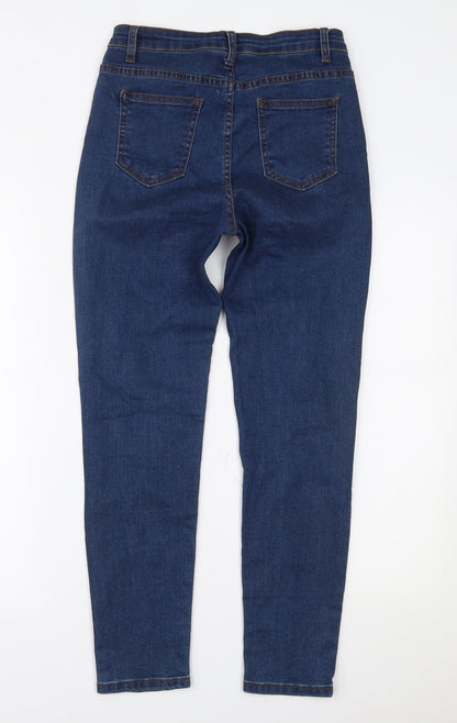 Womens UK Size 10 Momokrom Regular Fit Skinny Blue Jeans