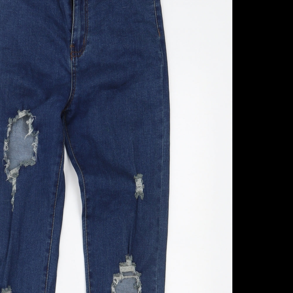 Womens UK Size 10 Momokrom Regular Fit Skinny Blue Jeans