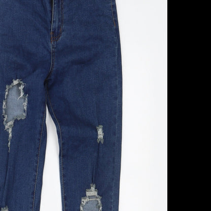 Womens UK Size 10 Momokrom Regular Fit Skinny Blue Jeans