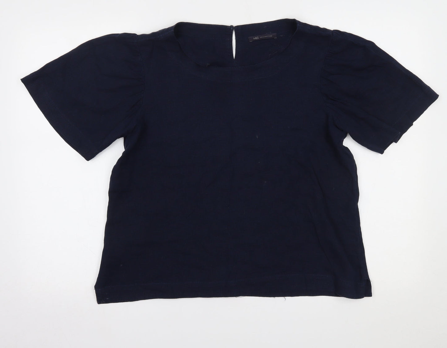 Womens UK Size One Size M&S Blue Basic Blouse