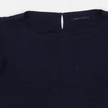 Womens UK Size One Size M&S Blue Basic Blouse