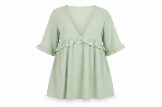 Front view of I SAW IT FIRST women’s green a-line, size UK 10