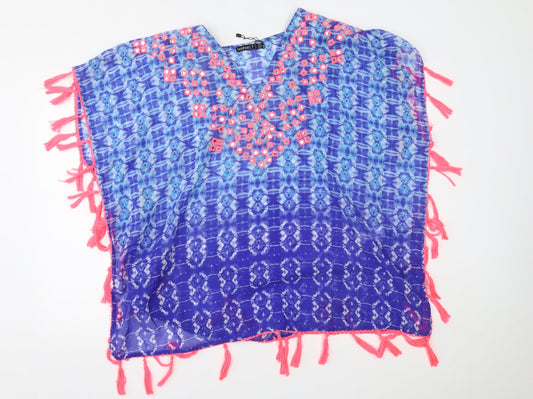 Boohoo Womens Blue    Poncho Size 14