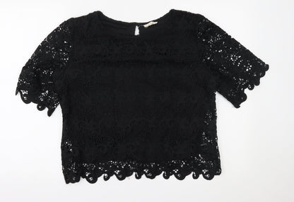 Womens UK Size XL adiva Black Basic Blouse