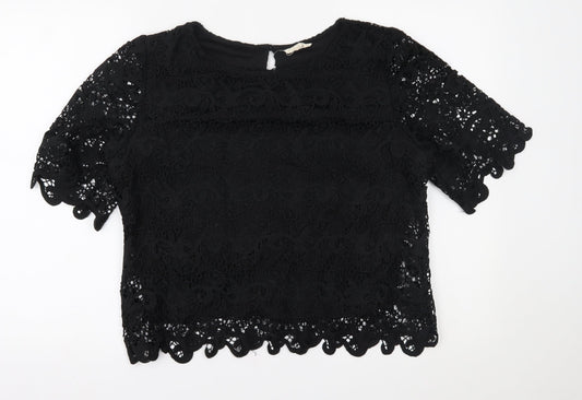 Womens UK Size XL adiva Black Basic Blouse