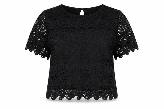 Front view of adiva women’s black basic blouse, size XL