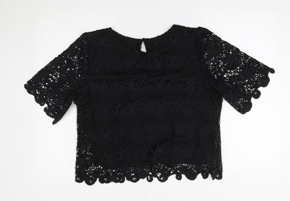 Womens UK Size XL adiva Black Basic Blouse