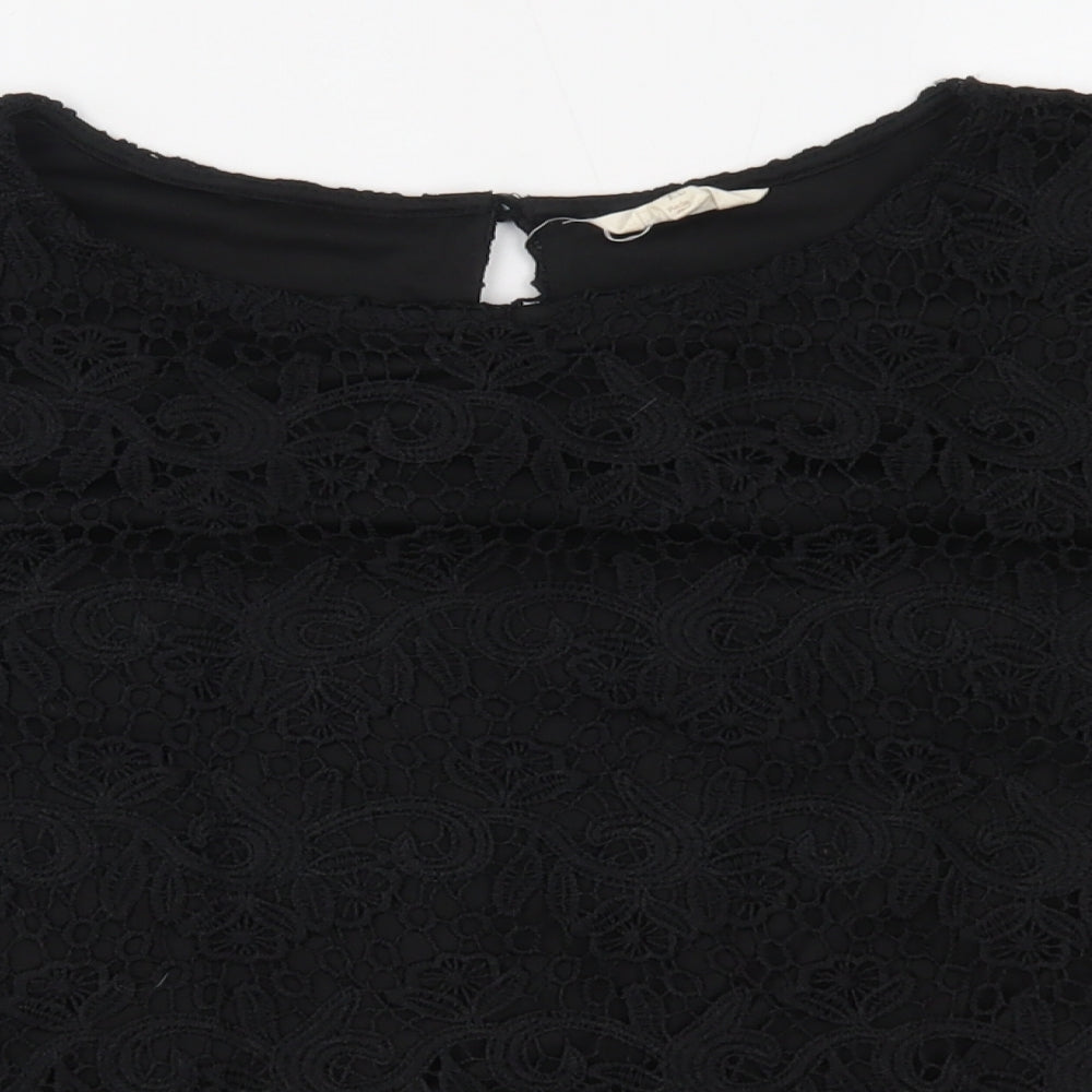 Womens UK Size XL adiva Black Basic Blouse