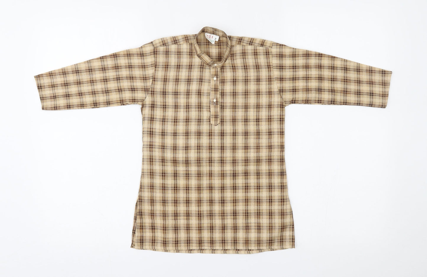 BTC Boys Beige Plaid   T-Shirt Size 2 Years