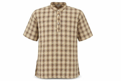 Front view of BTC boys’ beige plaid t-shirt, size 2, years