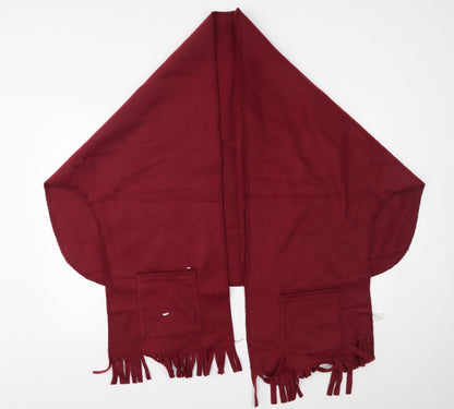 Womens UK Size One Size Preworn Red Cape Jumper